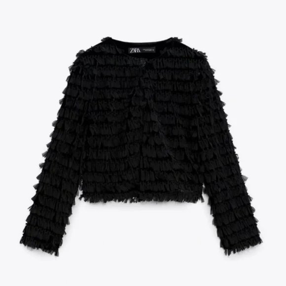 ZARA STRUCTURED CROP JACKET - Picture 3 of 7